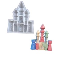 European Style Castle Candle Silicone Mold House Building Cake Chocolate Silicone Mold Soap Castle R