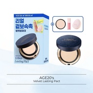 [AGE20’s] Velvet Lasting Pact 14g | Mini Blusher Bundle with Refill and Puff - Matte Finish Makeup |