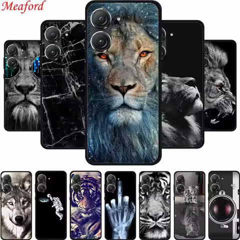 For Asus Zenfone 9 Phone Case Cover Lion Wolf Black Silicone Soft Back Cover Case For Asus Zenfone 9