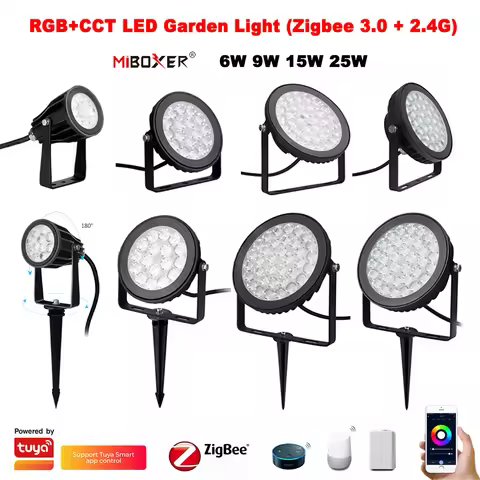 Miboxer AC110V-220V Zigbee 3.0+2.4GHzRF Smart Tuya Outdoor Waterproof 6W 9W 15W 25W RGB+CCT LED Gard