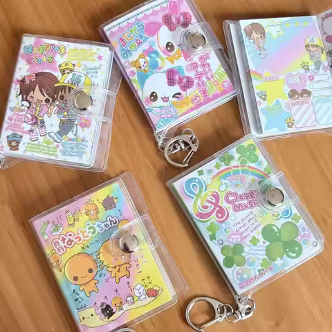 1pc Cartoon Anime PVC 4 Leaf Clover Pendant Notebook Cute Girl Buckle Hand Account Mini Diary Book S