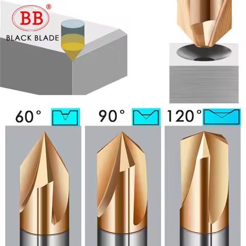 BB Chamfer Milling Cutter Carbide Corner Countersink Chamfering Mill Deburring Edges V Groove Router