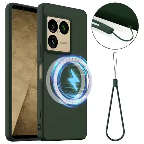 Liquid Silicone Matte Case for Sony Xperia 1 VIII Magnetic for Magsafe Wireless Charge Bumper Strap 