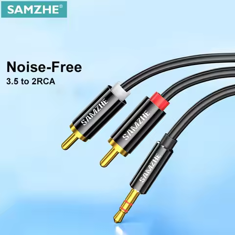 SAMZHE RCA Cable Jack 3.5mm to RCA Audio Cable 3.5mm Jack to 2RCA Male Splitter Aux Cable for TV PC 