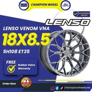 *LENSO* VENOM VNA (LiteTech+) 18X8.5  5H108 ET35 HYPER BLACK WITH LASER TEXT