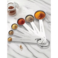 Teaspoon Tablespoon Measuring Spoons: Stainless Steel Baking & Cooking Measure Scoop Set Of 6, Metal