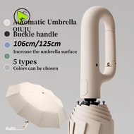 QIUJU 106/125CM Ring Buckle Umbrella, Large Portable Automatic Umbrella,  Anti-Ultraviolet Rain Dual