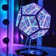 Infinite Dodecahedron Color Art Light USB Charging Decorative Lamp 960 LEDs Glass Lamp For Party Christmas Yoga Tents Gift Decor