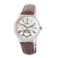 [Powermatic] Orient Ra-Ka0005A Silver Dial Sun And Moon Brown Leather Ladies / Womens Watch