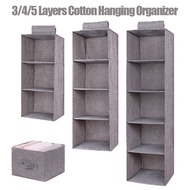 ★COD&amp;สินค้าพร้อมส่ง★ 3/4/5 Layers Anti-dust Closet Container Cotton Space Saver Hanging Clothes Organizer Storage Pouch Wardrobe Storage Bags