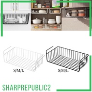 [Sharprepublic2] under Cabinet Shelf Basket Organizer Wire Basket Metal Hanging Organizer Rack Add Extra Space for Cupboard Bookshelf Closet