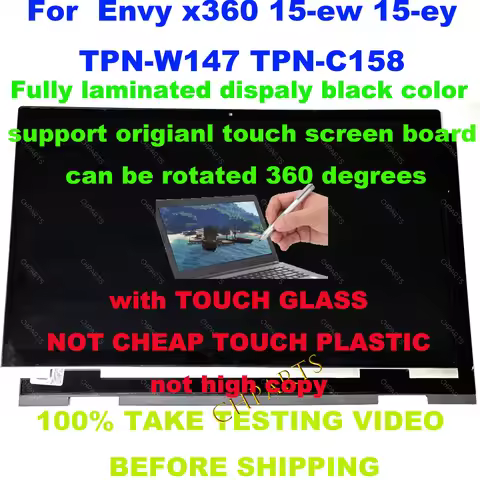 For hp Envy x360 15-ew 15-ey TPN-W147 TPN-C158 2-in-1 LCD Touch Screen Replacement Assembly N10354-0
