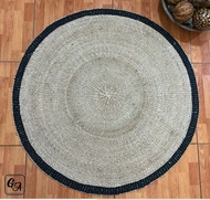 GA-A004 - Abaca Round Carpet Black - Small sizes - Natural material - 45 inches