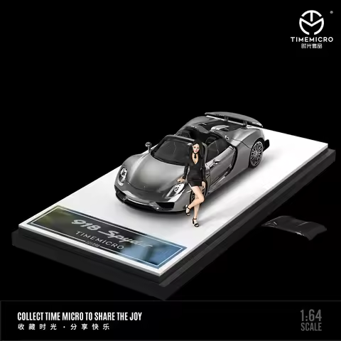 TimeMicro 1:64 918 Spyder matte black/Tiffany Blue alloy model*in stock