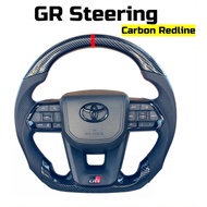Toyota LC300 Design GR Carbon Black Red Line Steering Toyota GR Steering