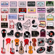 85 Styles Creative Musical Instrument Lapel Brooch Guitar Piano Tape Enamel Pin Tape record metal ba