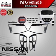 Nissan NV350 2014 2015 2016 2017 Year Model Headlight & Tail light Cover / Matte Black EP