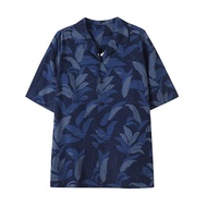 Áo Sơ Mi Nam Tay Ngắn Cổ Hở Trộn Modal Cotton R474521/474519/477644/474522 Áo Sơ Mi Thường Ngày Bằng