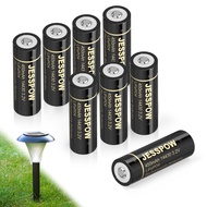 14430 3.2 Volt Rechargeable Solar Battery, Rechargeable LiFePo4 Batteries [ 450mAh 3.2V 8Pack ] for 
