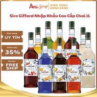 Giffard Syrup 1L Plastic Bottle of All Flavors, Genuine Imported, Ingredients for Mixing Drinks with