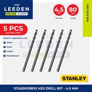 Stanley STA50059B10 (5PCS) HSS Drill Bit - 4.5mm by Leeden Online Store