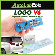 V6 Emblem Logo (Chrome) for Toyota Alphard / Vellfire ANH30
