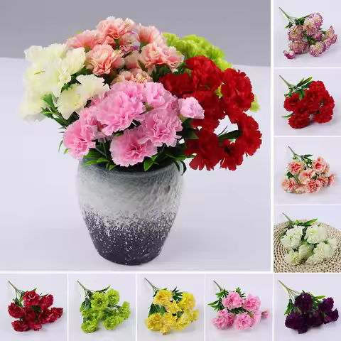 Artificial Geranium Red Azalea Flower Bushe Fall Outdoor UV Resistant Simulation Flower Home Decor F
