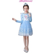 Frozen Elsa dress Dress budak perempuan Dress Baby Girl Frozen Princess Elsa Dresses for Kids Long S