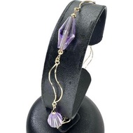 二手 18K 金紫水晶手鍊，4.8 克，19 厘米，女士款。