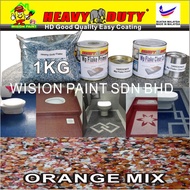 ( orange mix ) diy Full Set Epoxy Colour Flake Coating ( 1KG FLAKE / 1L PRIMER / 1L CLEAR COAT ) Toilet Floor Slab Leaki