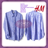 [sila on fashion] H*M KEMEJA LENGAN PANJANG UNGU MOTIF/REAL PICT/FULL TAG/POLYESTER/READY STOCK/SISA