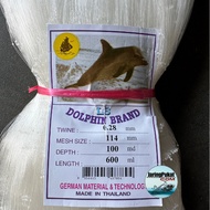 028MM X 114MM (4.1/2" Inci) X 100MD X 600ML Jaring Pukat Ikan / Mata Lintang / Isi Kosong / Warna Pu