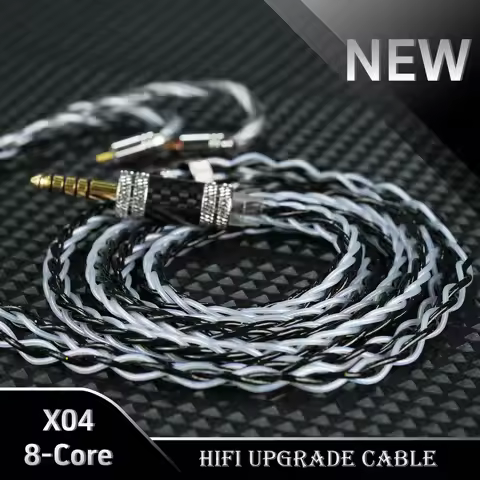 XINHS X04 8 Core Palladium-Plated Pure Silver Foil + Five Elements IEM Upgrade Cable 0.78 2pin IE900