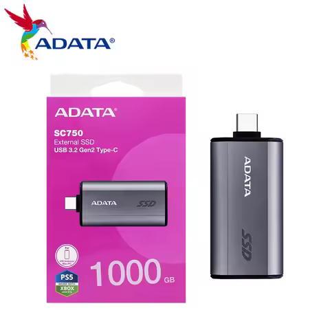 ADATA PSSD SC750 USB3.2 Type-C Solid State Drive for PS5 iPhone 15 16 500GB 1TB Portable Hard Drive 