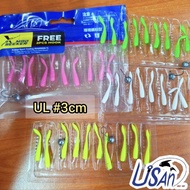 MAD SEEKER #3CM #ULTRALIGHT WORM BAIT UL SOFT PLASTIC UMPAN SOFT PLASTIK