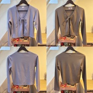 UNGU Byneeth brown lilac purple cardigan outer crop