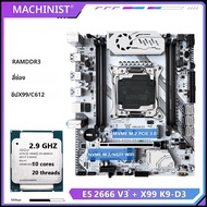 ชุดเมนบอร์ด MACHINIST X99 K9-D3 ชิป C612 รองรับซีพียู E5 2666 V3 และ E5 2673 V3 พร้อมรองรับแรม DDR3 