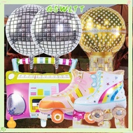 GSWLTT 4/6pcs 4D Disco Air Ball, 80s 90s Retro Theme 4D Roller Skate Balloon Set, Inflatable Hip Hop