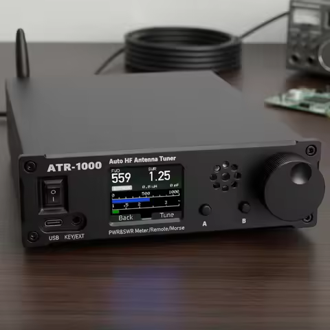 ATR 1000 1000W 1.8-30MHz Automatic HF Antenna Tuner 3 Modes HF Shortwave Radio Tuner W/ 1.8-inch TFT