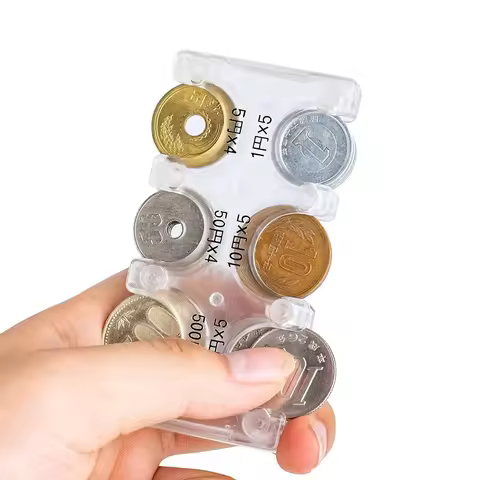 Japanese Yen Coin Holder Dispenser Coin Collection Purse Wallet Portable Plastic Coin Case for Car C