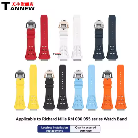 Premium Imported Fluoroelastomer Watch Band for RICHARD MILLE RM011 RM030 RM055 RM65-01 M47 Men's Re