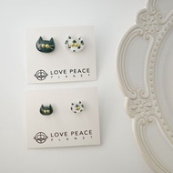 貓貓好朋友耳環 | 點點綠