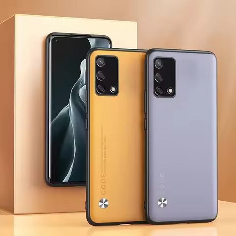 Luxury Leather Phone Case For OPPO A54 A74 A94 A95 4G 5G Back Cover Matte Silicone Protection Case F