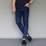 Golden Zebra Jeans กางเกงยีนส์ชายผ้ายืดขาเดฟสีน้ำเงิน