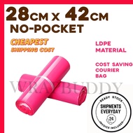 Parcel Bag 28 x 42Cm With No Pocket Pink Shipped 24hour Courier Bag Packaging Bag Flyer Courier Bag 