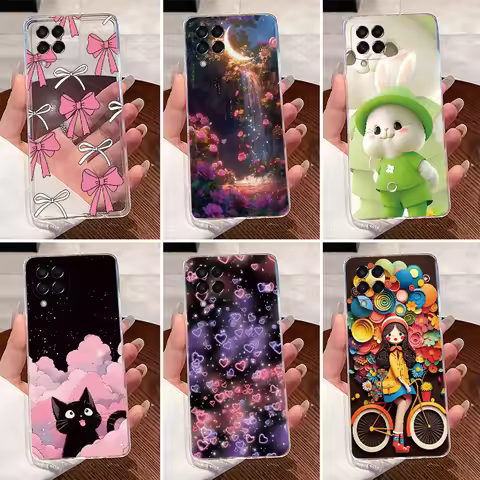 For Samsung M33 5G M336B M336K Cover For Samsung Galaxy M33 M53 5G Case Clear Luxury Cute Love Rabbi