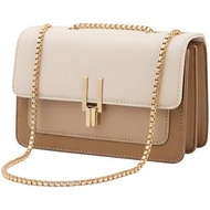 sbody Bag Quilted Shoulder Purse for Travel Work Wedding, Vegan Leather Handbag Gold Chain Strap | W