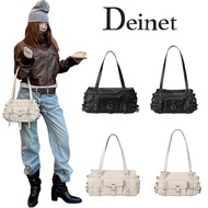 Korean Designer Brand deinet Shoulder Bag 26 Spring Style Rivet Belt Multi-pocket Leather Bag Undera