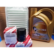 A406# TOYOTA VIOS 1.5 ( 2nd model) NCP93 OIL FILTER + AIR FILTER + KOYOMA 10W40 SEMI SYNTHETIC ENGIN