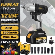 keelat 2 In 1 Cordless Impact Wrench Battery Electric Wrench Drill Gun Driver Ratchet 1/2 " 1/4 " Milwaukee Screwdriver